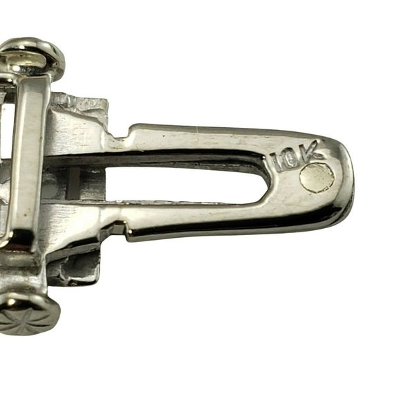 Vintage 10 Karat White Gold and Diamond Filigree Bracelet #11407 - Picture 7 of 9